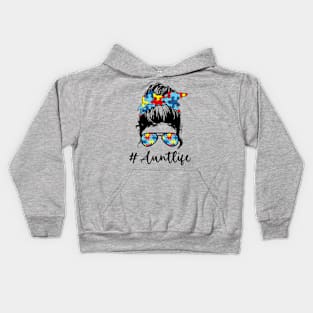 Aunt Life Autism Aunt Awareness Kids Hoodie